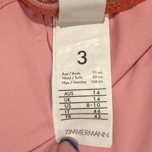 Zimmerman | Golden Metallic Bandeau Belted Swimsuit | Ombrè | Size: 8-10 - Picture 5 of 16